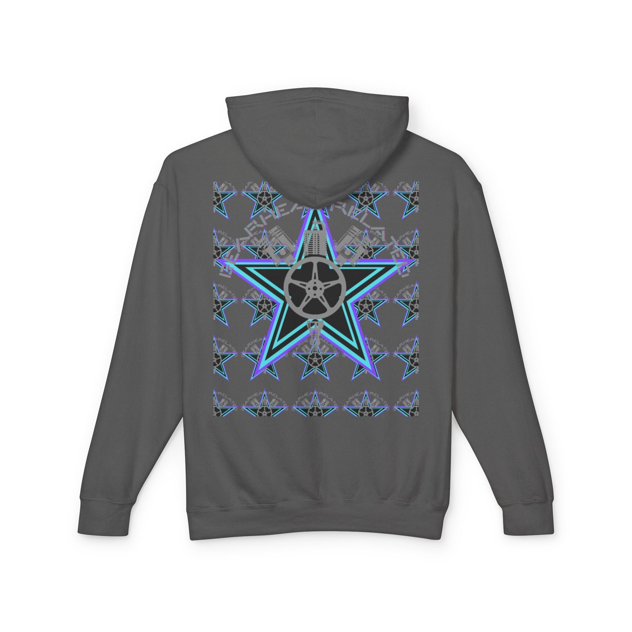Stylish Star-Print Unisex Lightweight Hooded Sweatshirt, Casual Hoodie, Unique Gift, Streetwear, Cozy Layering Piece
