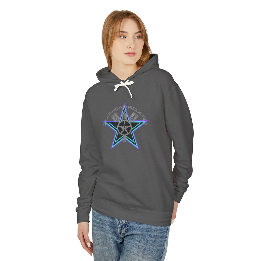 Stylish Star-Print Unisex Lightweight Hooded Sweatshirt, Casual Hoodie, Unique Gift, Streetwear, Cozy Layering Piece