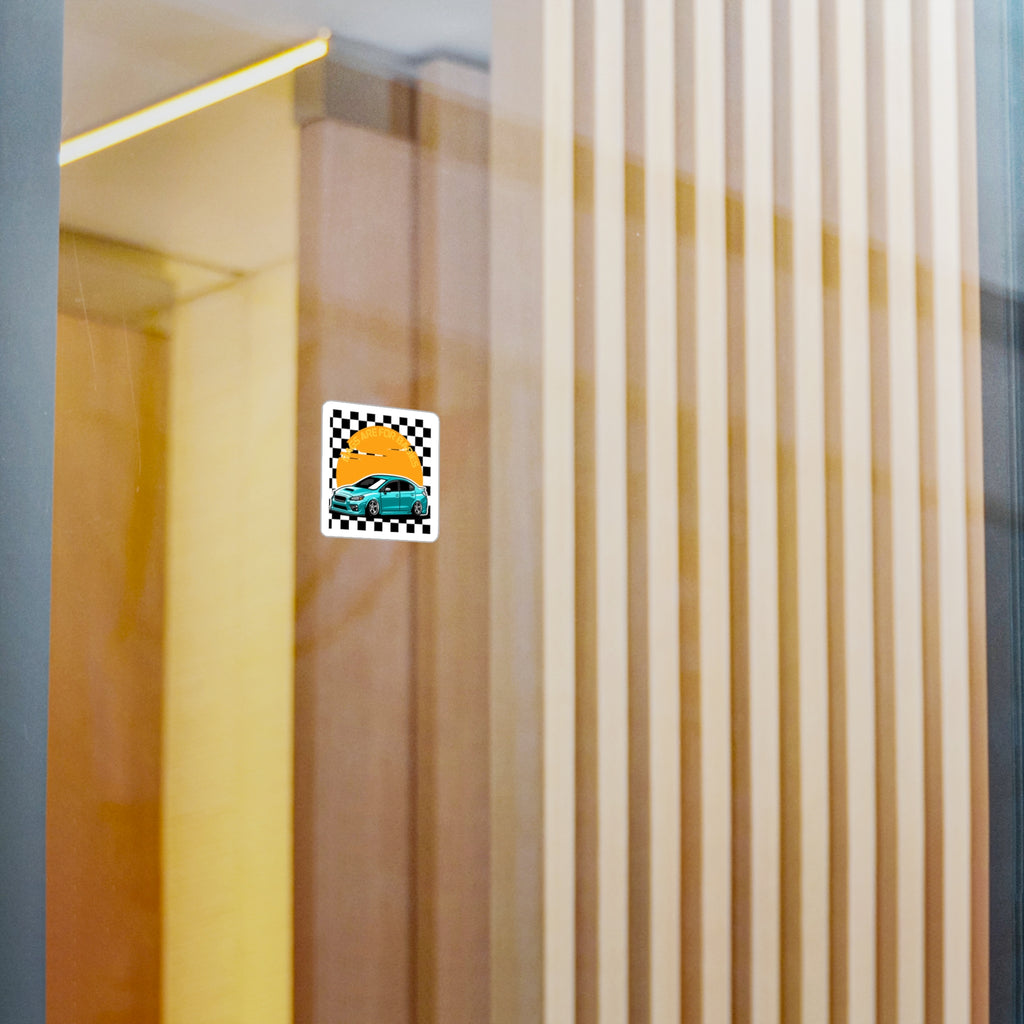 Vibrant Car-Themed Vinyl Decal, Racing Stickers for Car Lovers, Automotive Gifts, Fun Home Decor, Retro Car Design