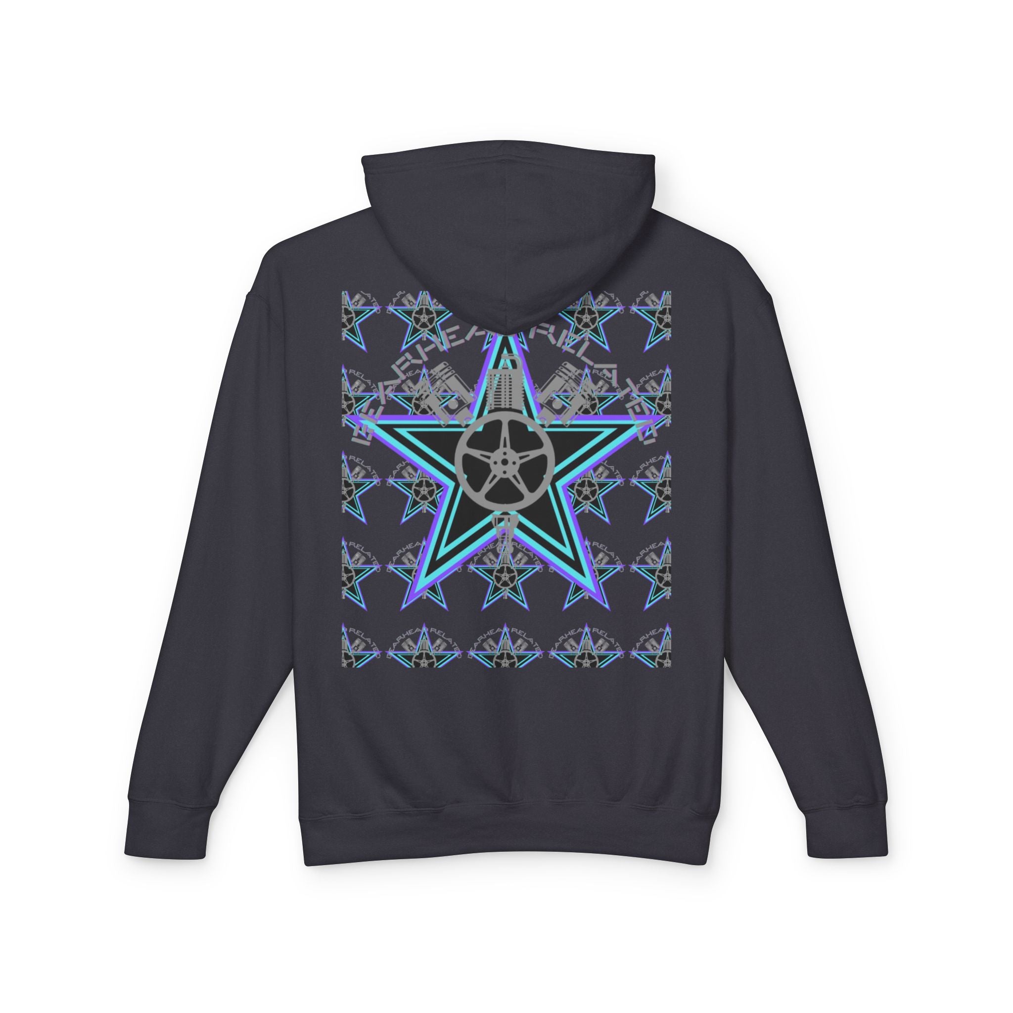 Stylish Star-Print Unisex Lightweight Hooded Sweatshirt, Casual Hoodie, Unique Gift, Streetwear, Cozy Layering Piece