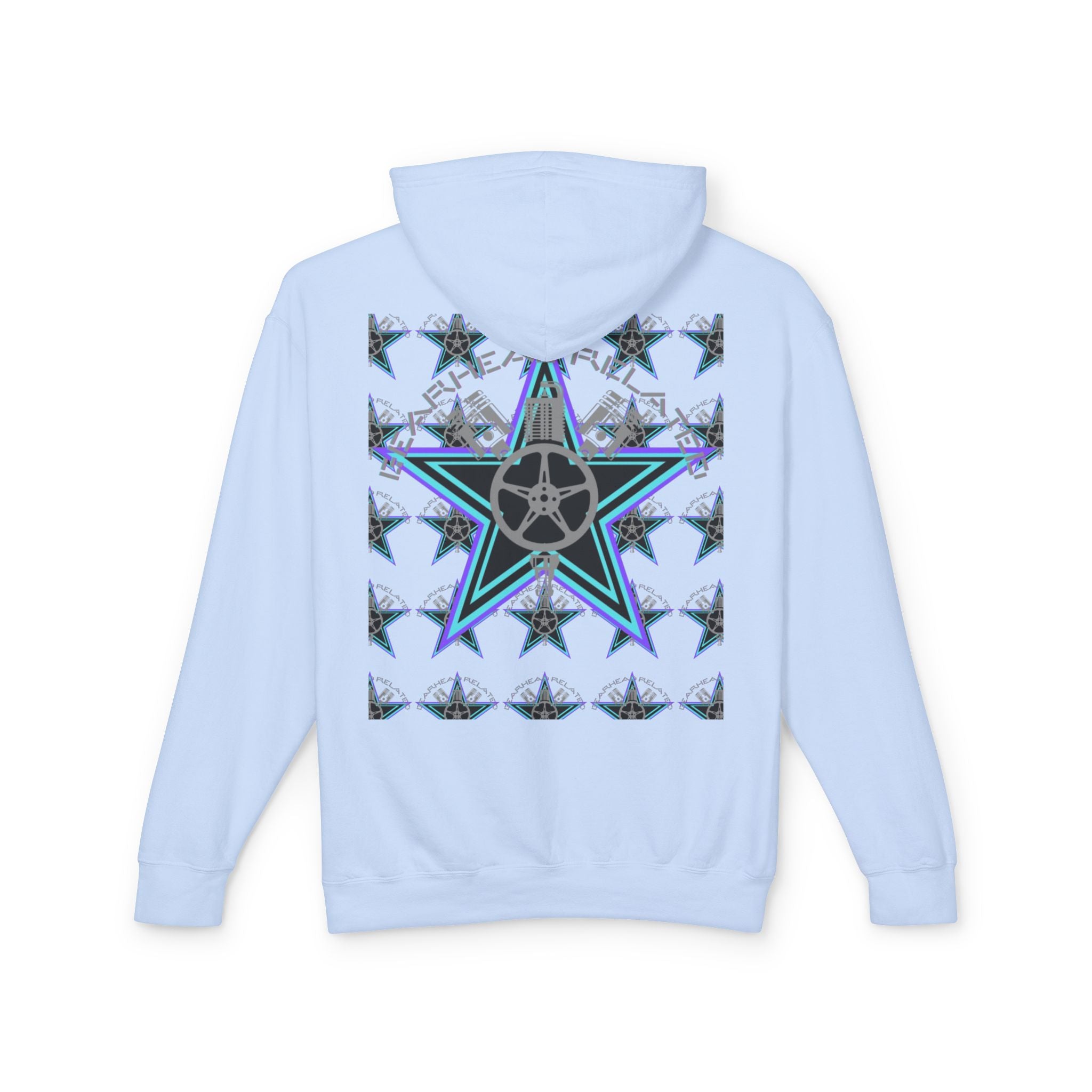 Stylish Star-Print Unisex Lightweight Hooded Sweatshirt, Casual Hoodie, Unique Gift, Streetwear, Cozy Layering Piece