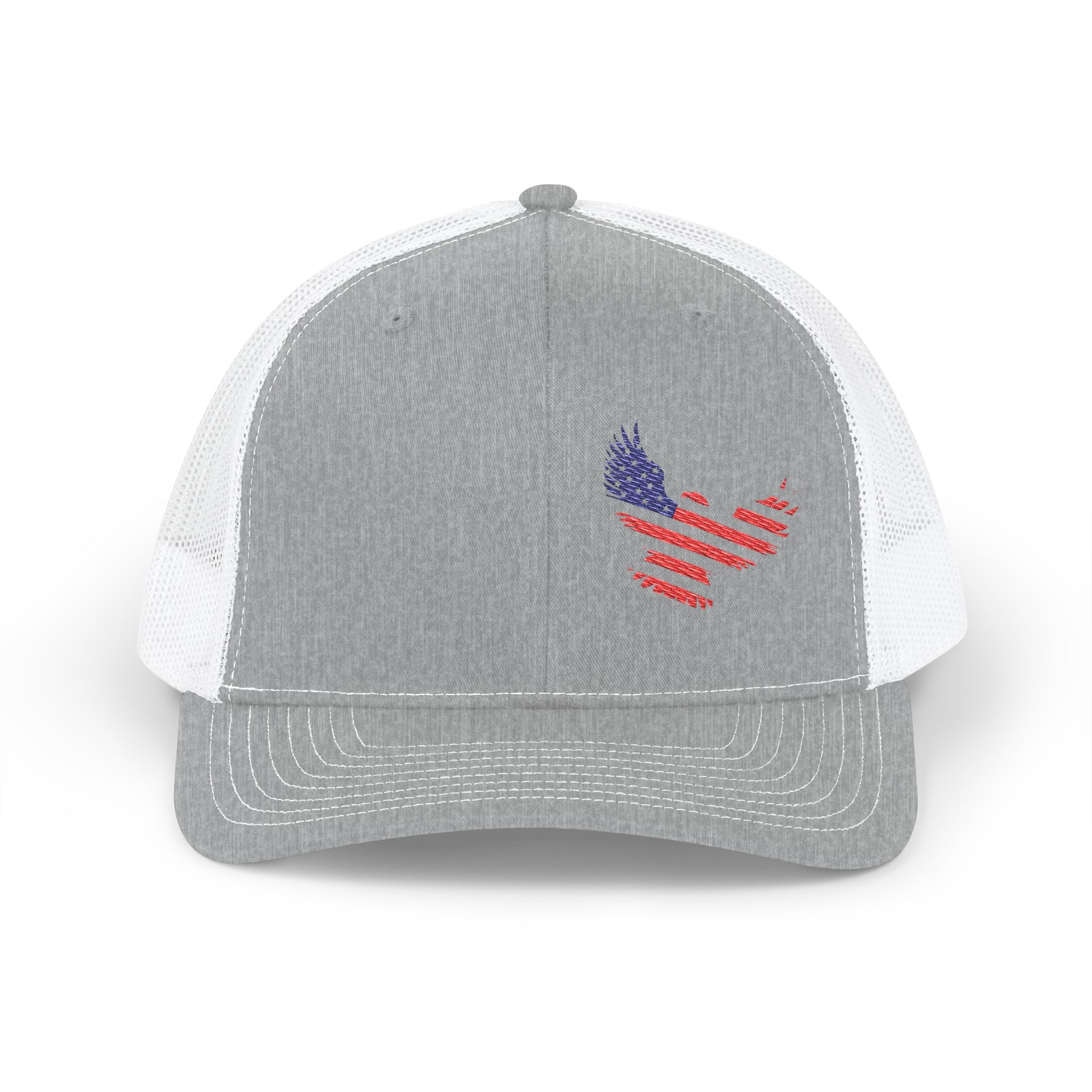 Patriotic Snapback Trucker Cap, Embroidered Red, White & Blue Hat, Outdoor Style, Summer Accessory, Gift for Veterans