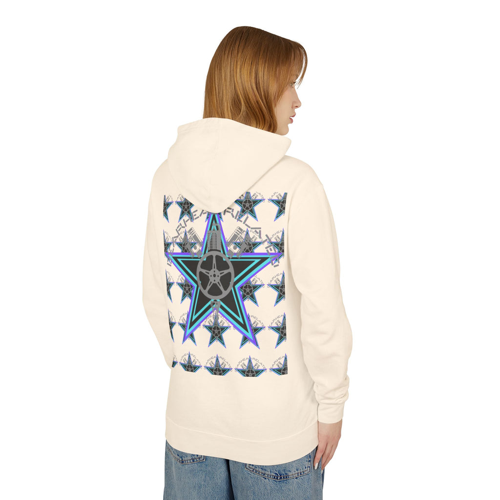 Stylish Star-Print Unisex Lightweight Hooded Sweatshirt, Casual Hoodie, Unique Gift, Streetwear, Cozy Layering Piece