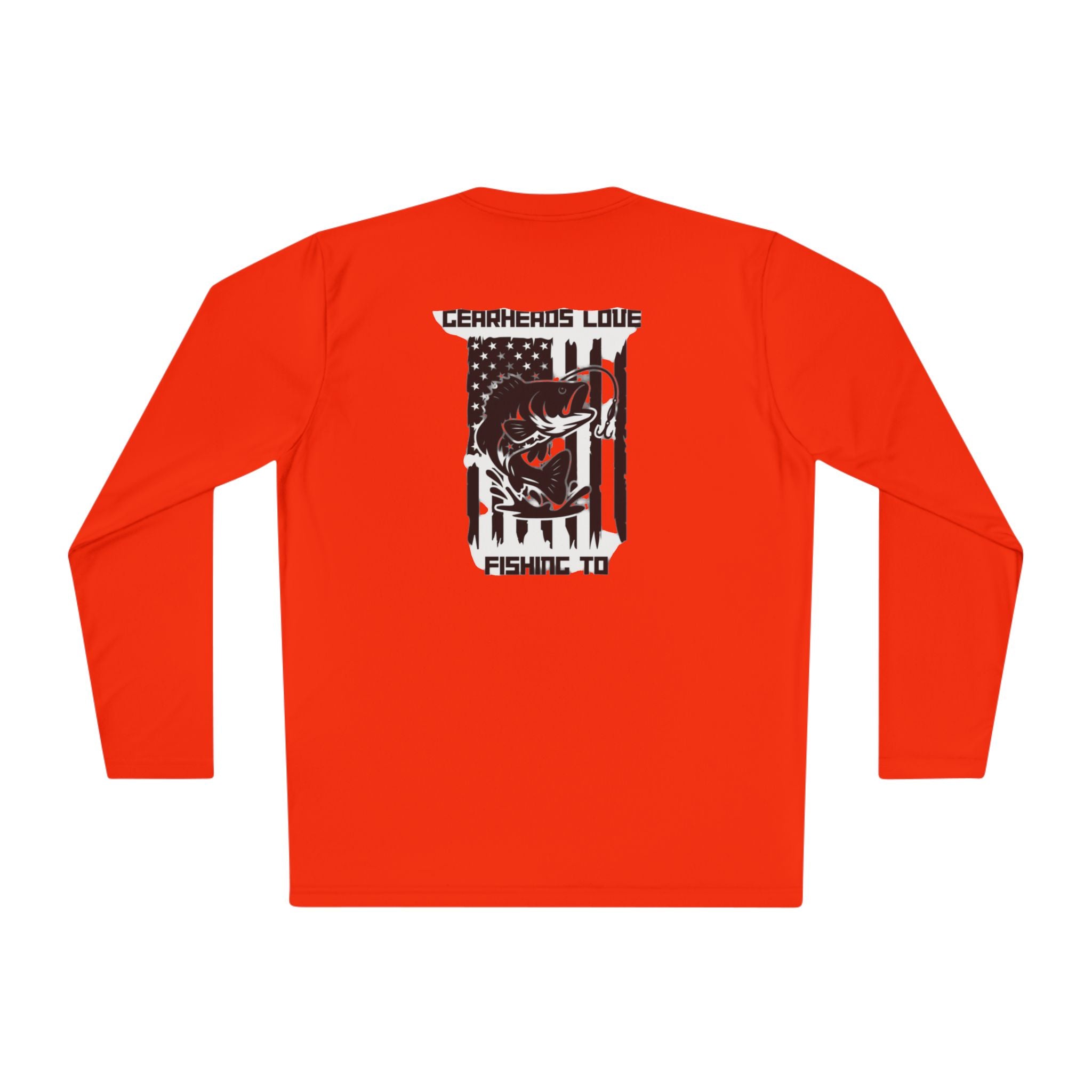 Fishing Lover Unisex Lightweight Long Sleeve Tee, Cool Fishing Shirt, Outdoor Apparel, Gift for Anglers, Patriotic Fishing Top