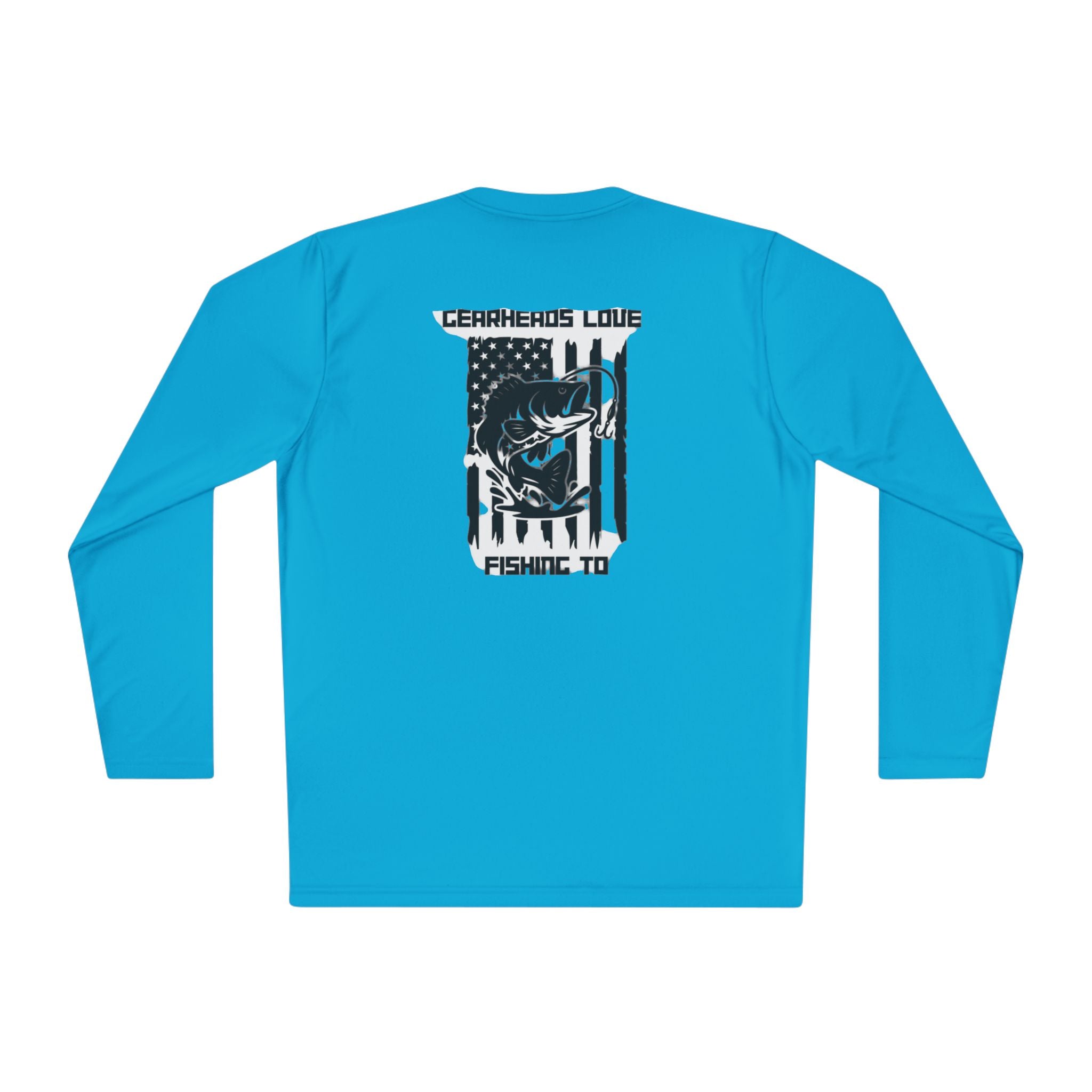 Fishing Lover Unisex Lightweight Long Sleeve Tee, Cool Fishing Shirt, Outdoor Apparel, Gift for Anglers, Patriotic Fishing Top