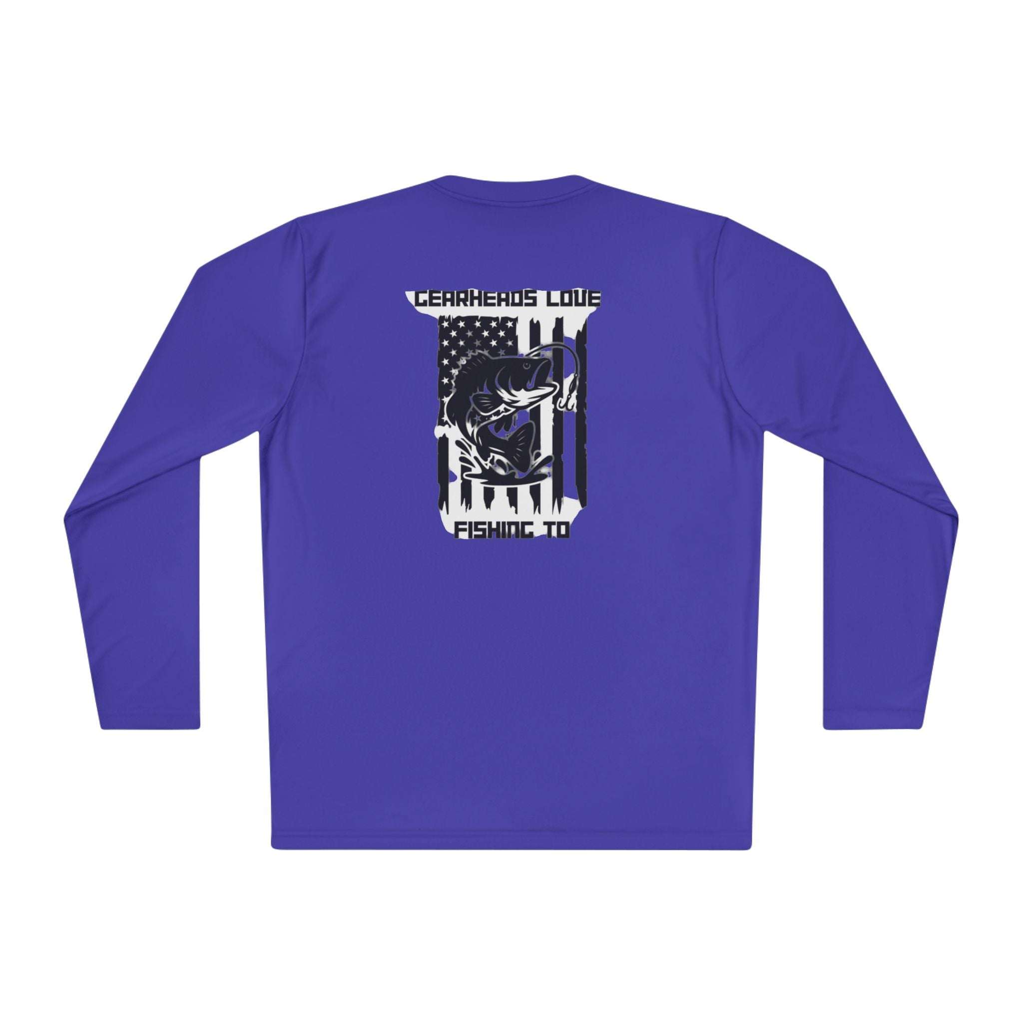 Fishing Lover Unisex Lightweight Long Sleeve Tee, Cool Fishing Shirt, Outdoor Apparel, Gift for Anglers, Patriotic Fishing Top