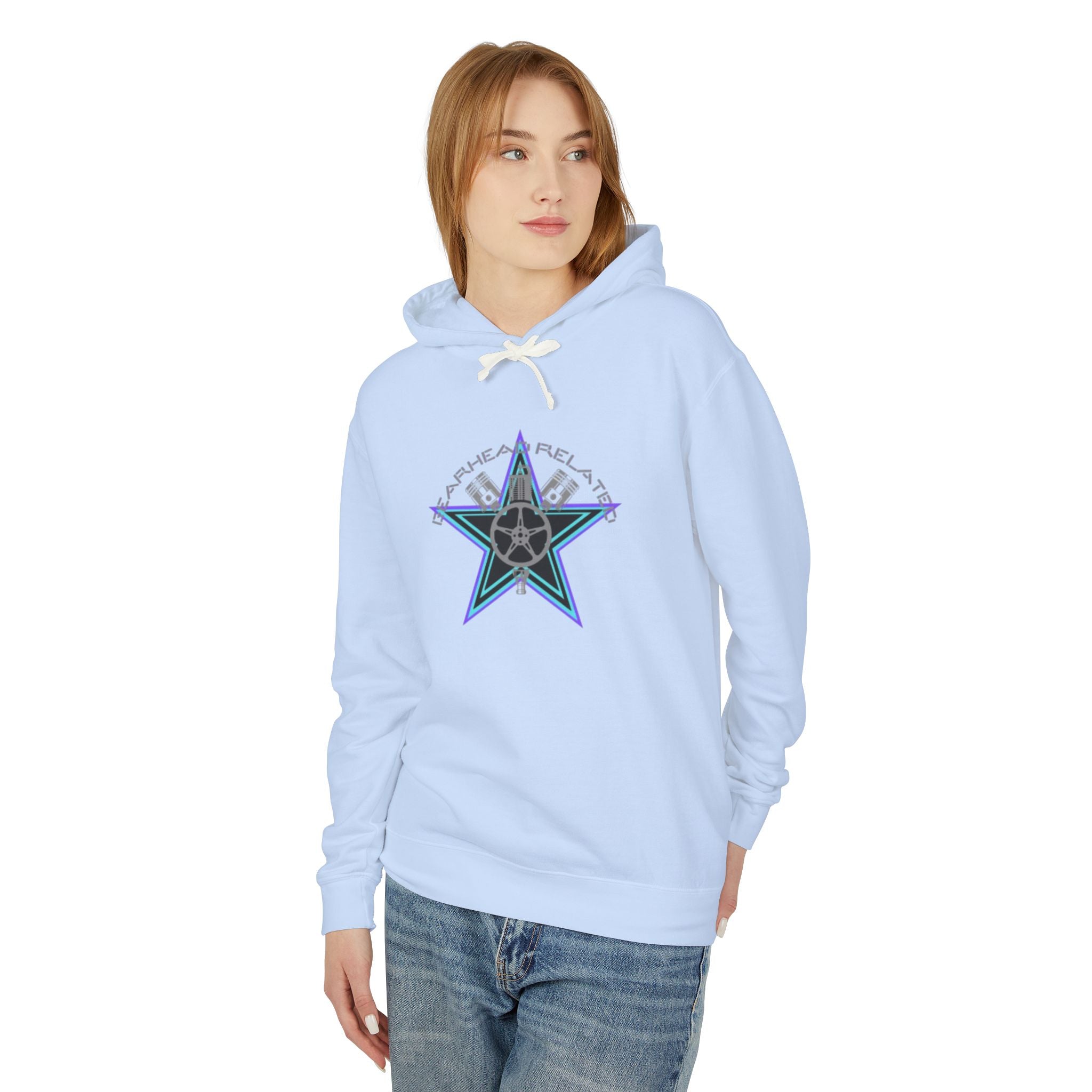 Stylish Star-Print Unisex Lightweight Hooded Sweatshirt, Casual Hoodie, Unique Gift, Streetwear, Cozy Layering Piece