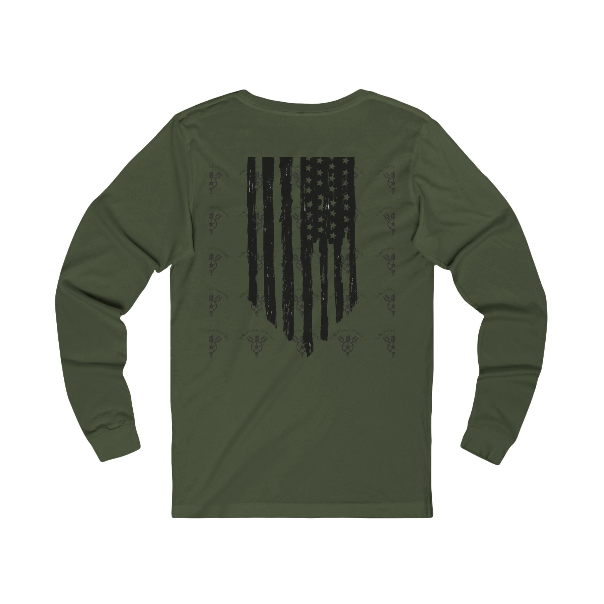 Patriotic Long Sleeve Tee, Unisex Jersey Tee, Outfit for Veterans, Memorial Day, Casual Wear, Creative Gift