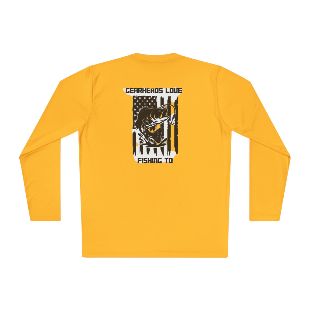 Fishing Lover Unisex Lightweight Long Sleeve Tee, Cool Fishing Shirt, Outdoor Apparel, Gift for Anglers, Patriotic Fishing Top