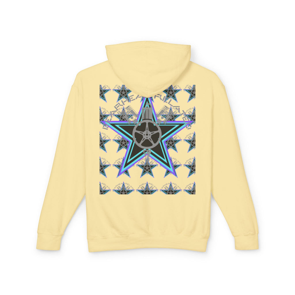 Stylish Star-Print Unisex Lightweight Hooded Sweatshirt, Casual Hoodie, Unique Gift, Streetwear, Cozy Layering Piece