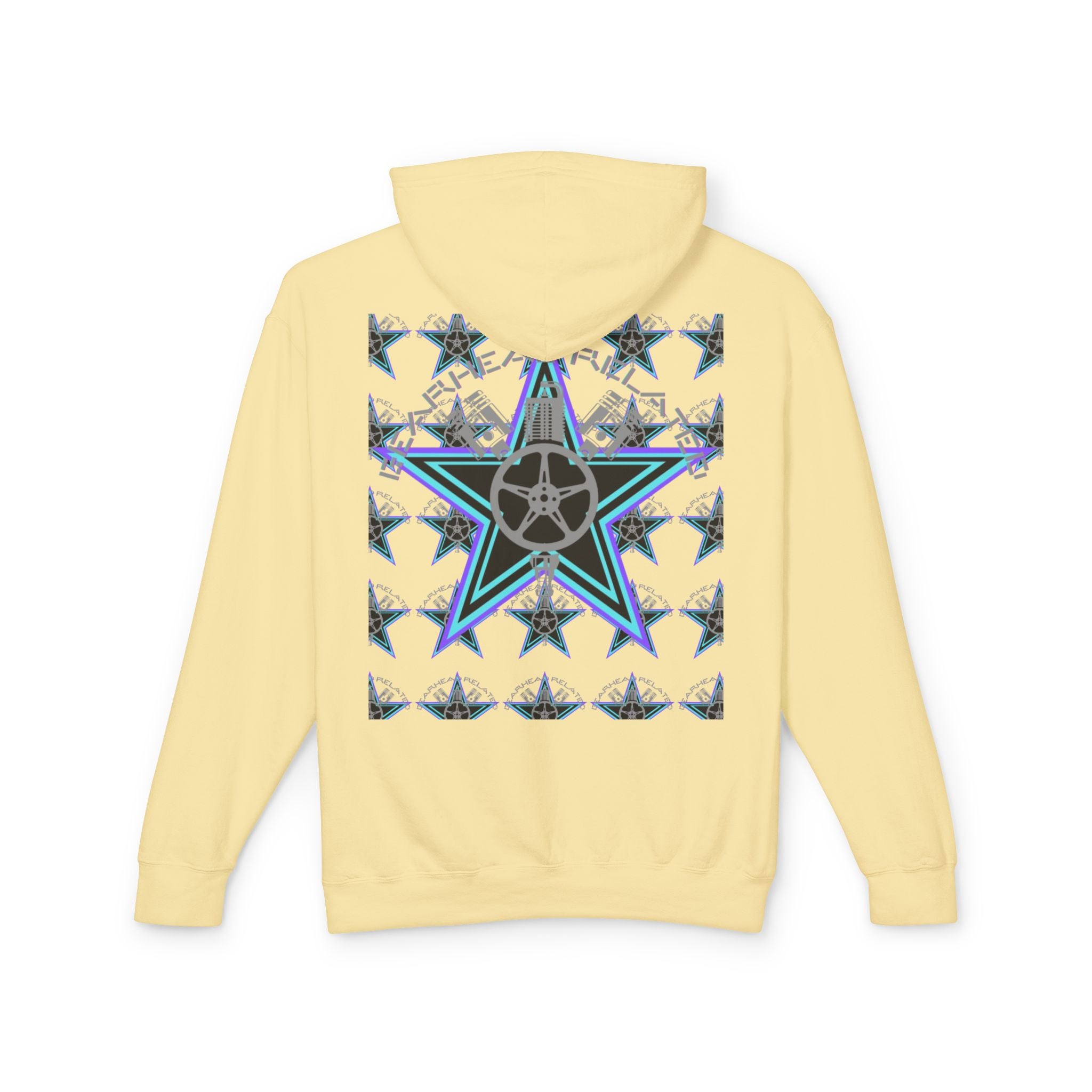 Stylish Star-Print Unisex Lightweight Hooded Sweatshirt, Casual Hoodie, Unique Gift, Streetwear, Cozy Layering Piece