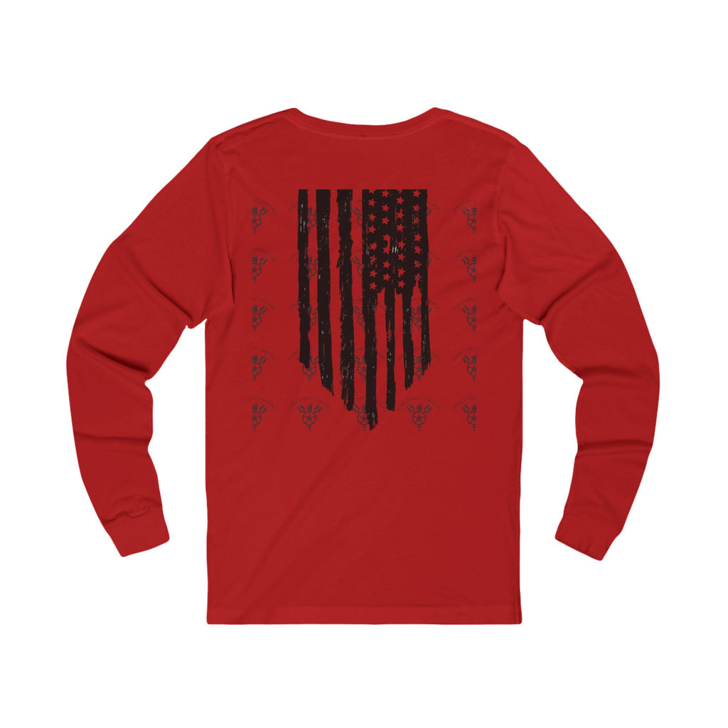 Patriotic Long Sleeve Tee, Unisex Jersey Tee, Outfit for Veterans, Memorial Day, Casual Wear, Creative Gift