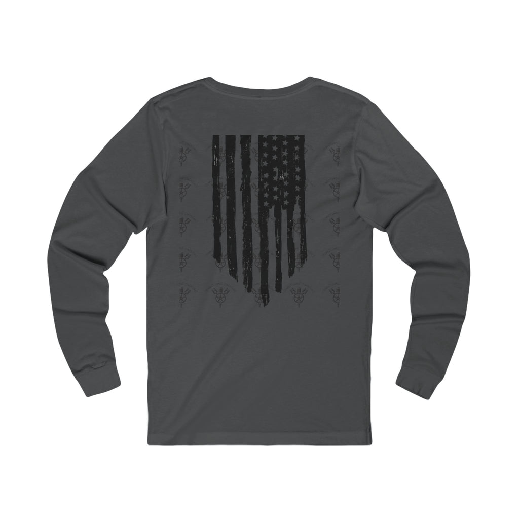 Patriotic Long Sleeve Tee, Unisex Jersey Tee, Outfit for Veterans, Memorial Day, Casual Wear, Creative Gift