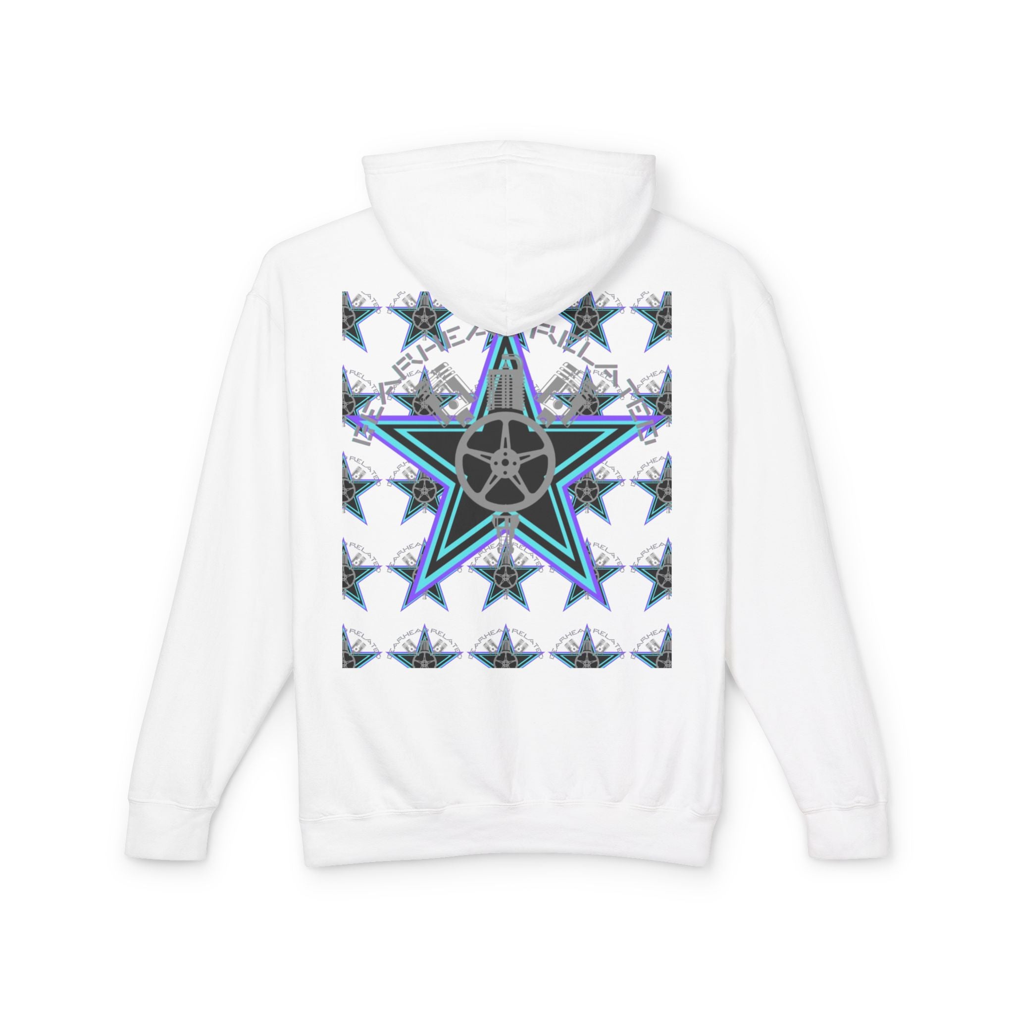 Stylish Star-Print Unisex Lightweight Hooded Sweatshirt, Casual Hoodie, Unique Gift, Streetwear, Cozy Layering Piece