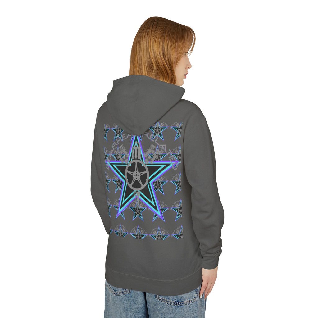 Stylish Star-Print Unisex Lightweight Hooded Sweatshirt, Casual Hoodie, Unique Gift, Streetwear, Cozy Layering Piece