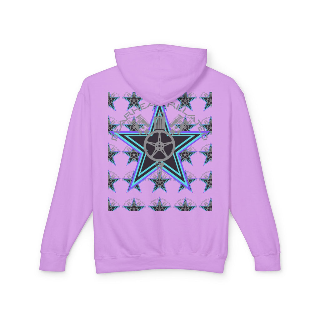 Stylish Star-Print Unisex Lightweight Hooded Sweatshirt, Casual Hoodie, Unique Gift, Streetwear, Cozy Layering Piece
