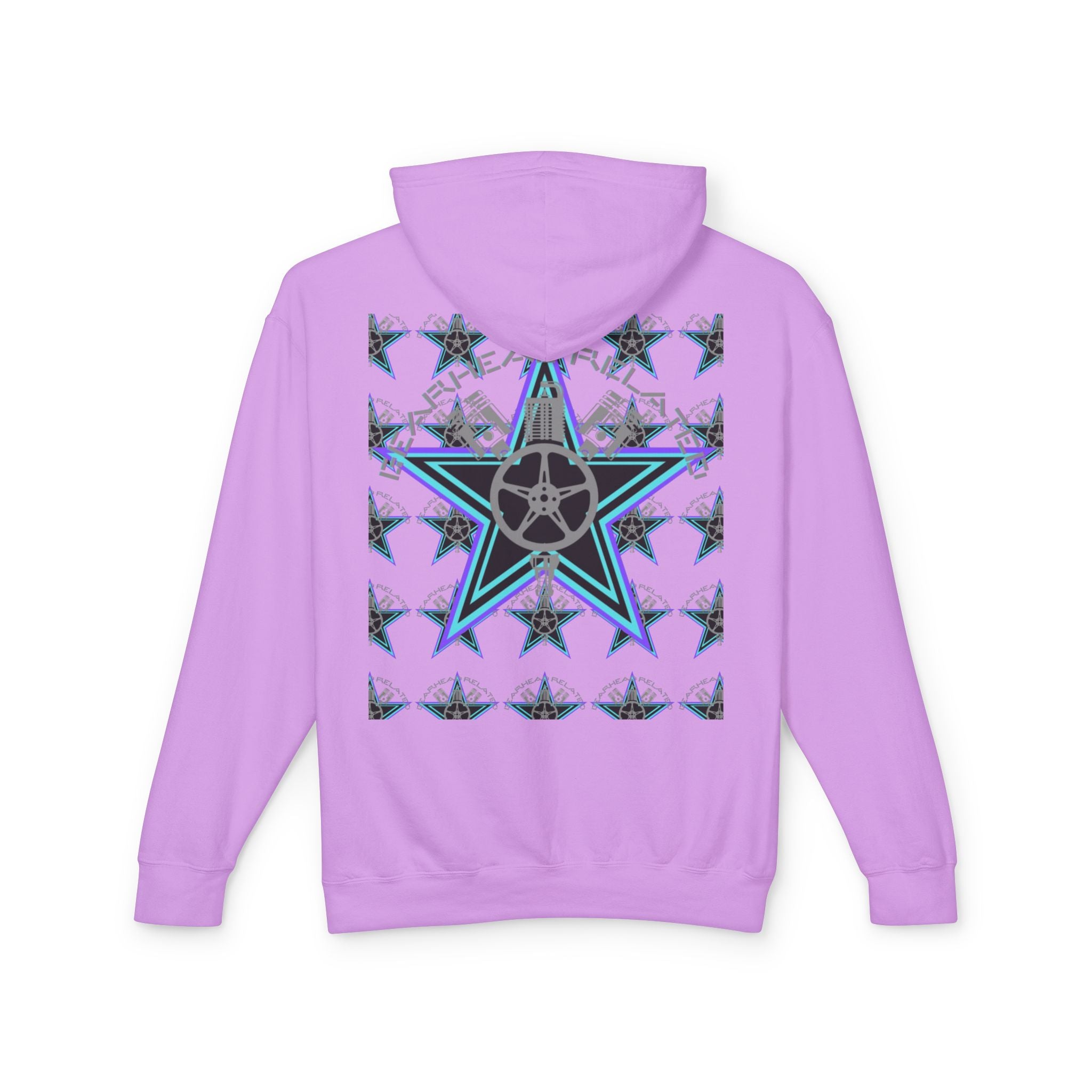 Stylish Star-Print Unisex Lightweight Hooded Sweatshirt, Casual Hoodie, Unique Gift, Streetwear, Cozy Layering Piece