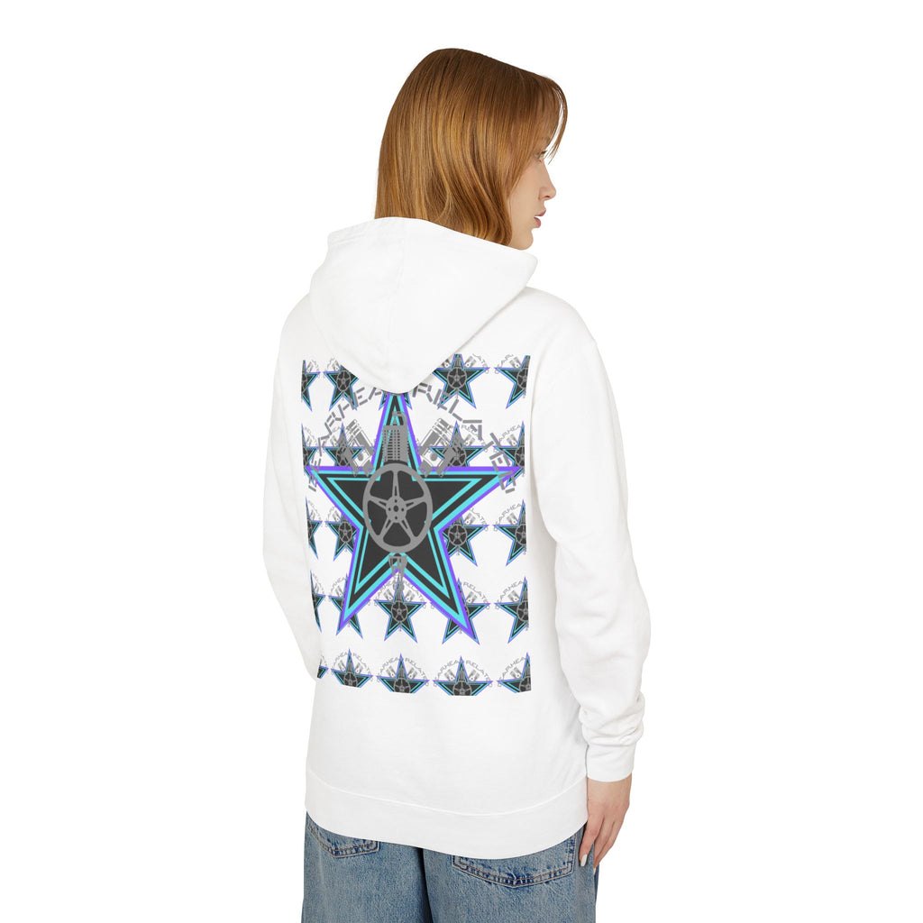 Stylish Star-Print Unisex Lightweight Hooded Sweatshirt, Casual Hoodie, Unique Gift, Streetwear, Cozy Layering Piece