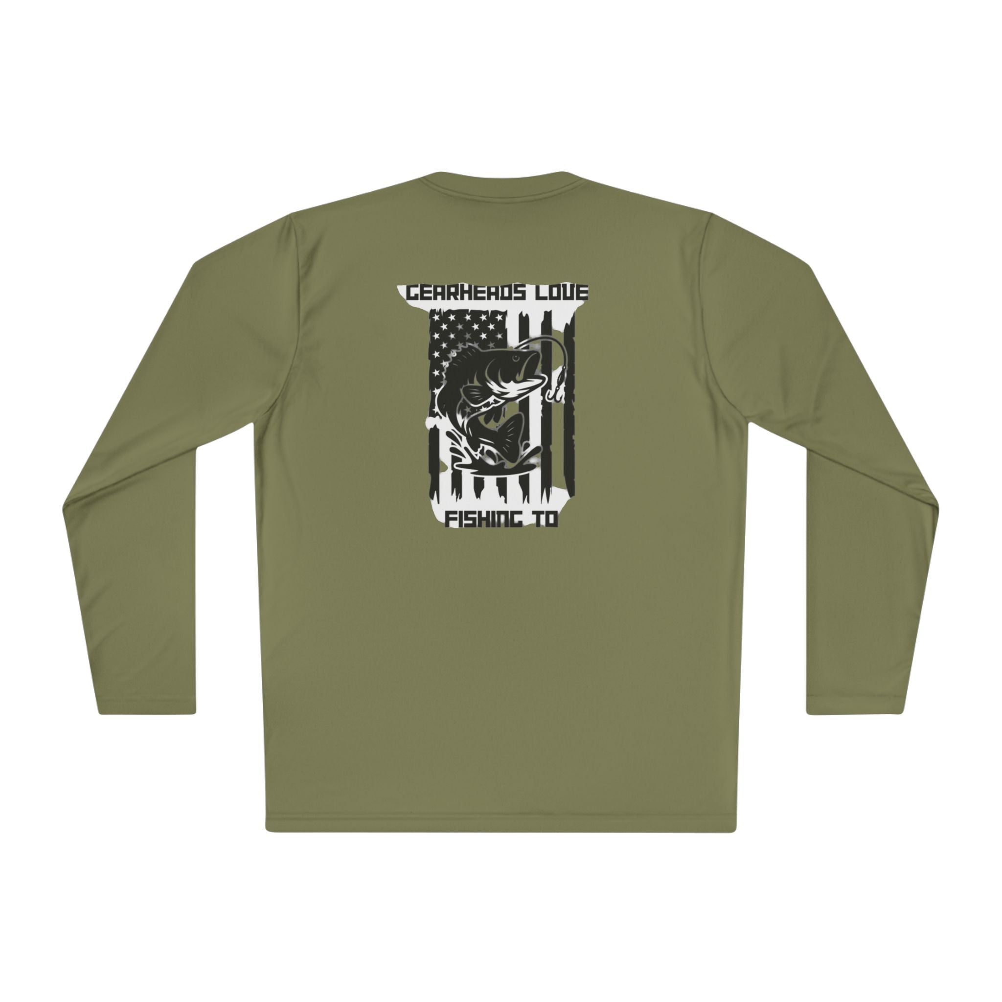 Fishing Lover Unisex Lightweight Long Sleeve Tee, Cool Fishing Shirt, Outdoor Apparel, Gift for Anglers, Patriotic Fishing Top