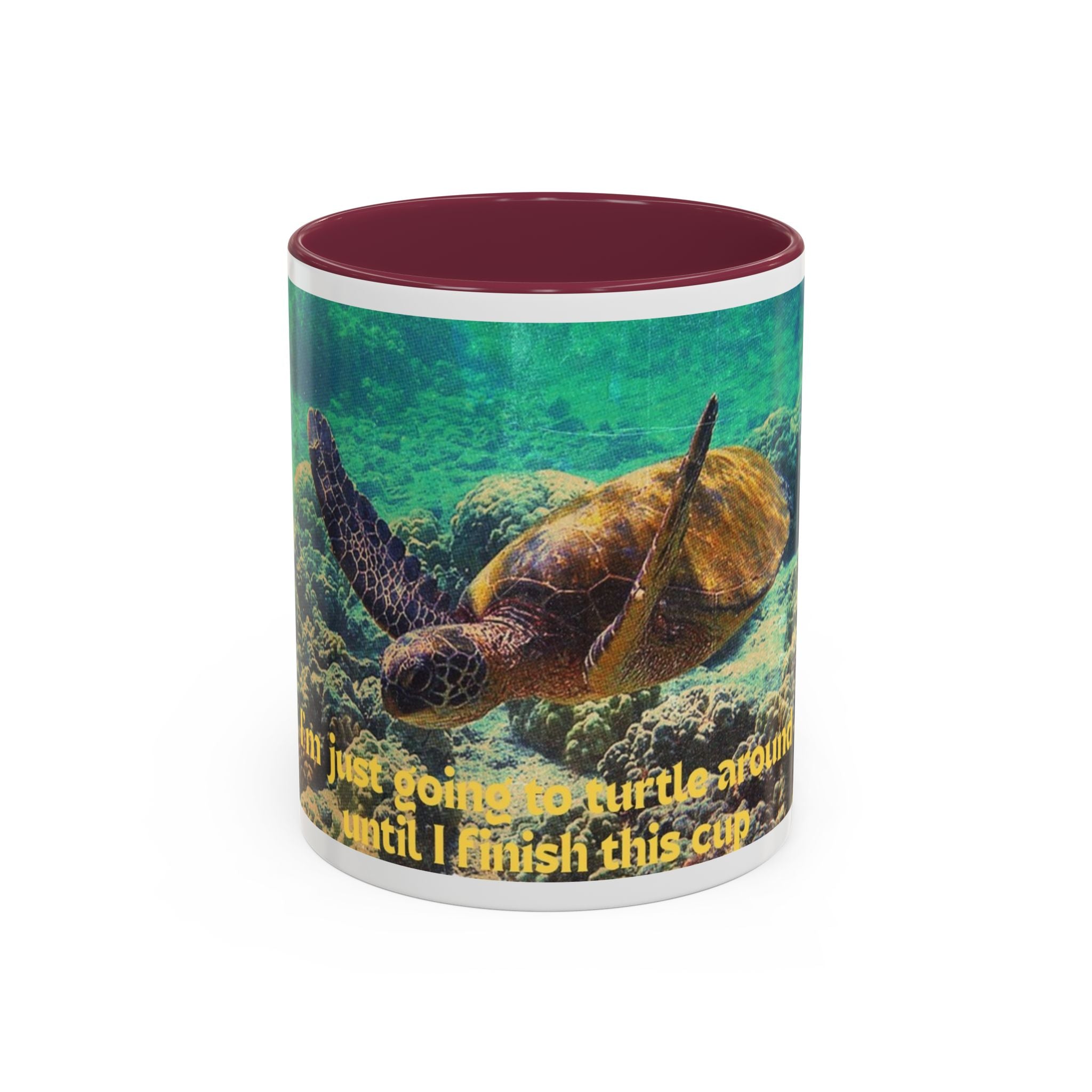 Colorful Sea Turtle Mug, Fun Coffee Cup, Beach Lover Gift, Turtle Lover's Mug, Inspirational Quote Drinkware