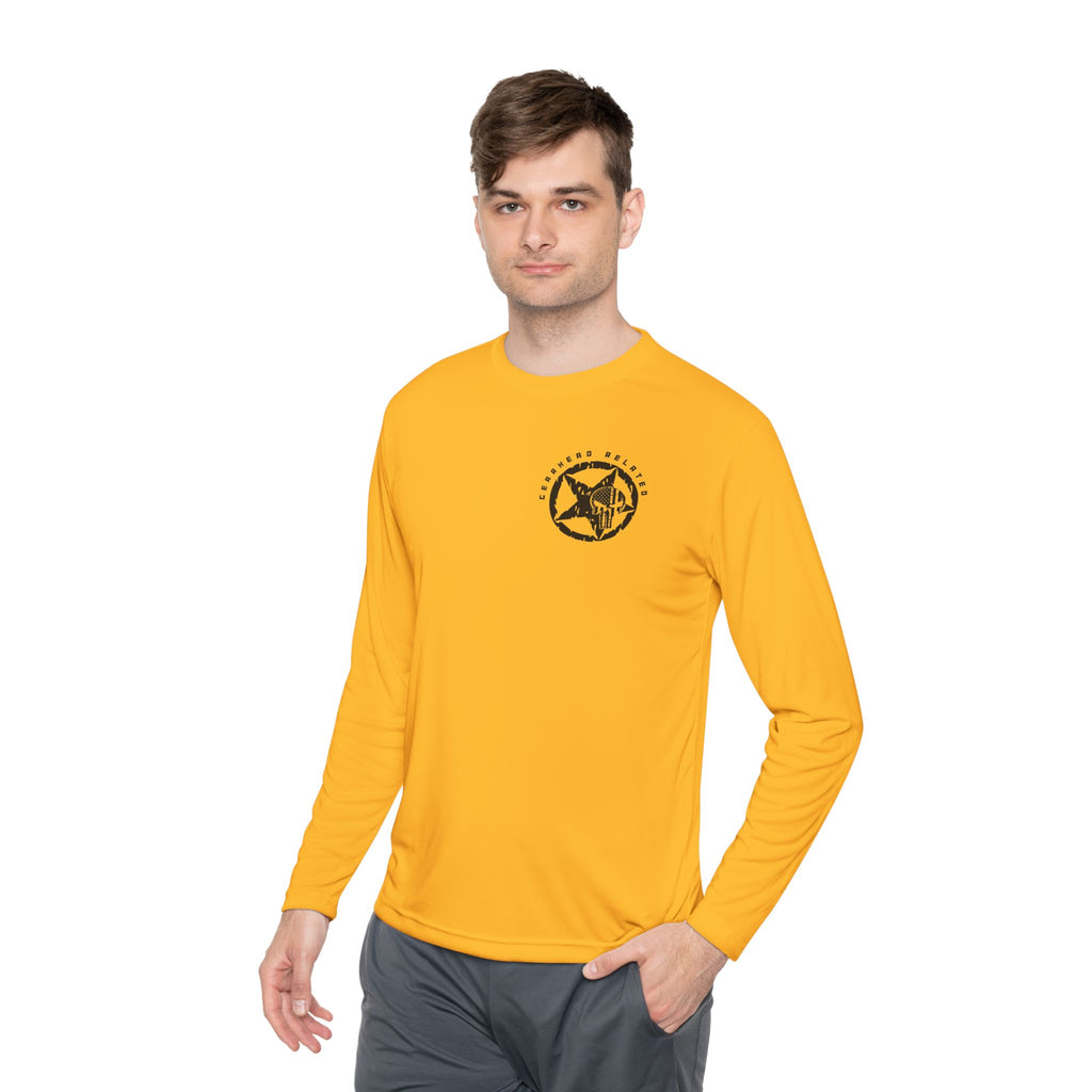 Fishing Lover Unisex Lightweight Long Sleeve Tee, Cool Fishing Shirt, Outdoor Apparel, Gift for Anglers, Patriotic Fishing Top