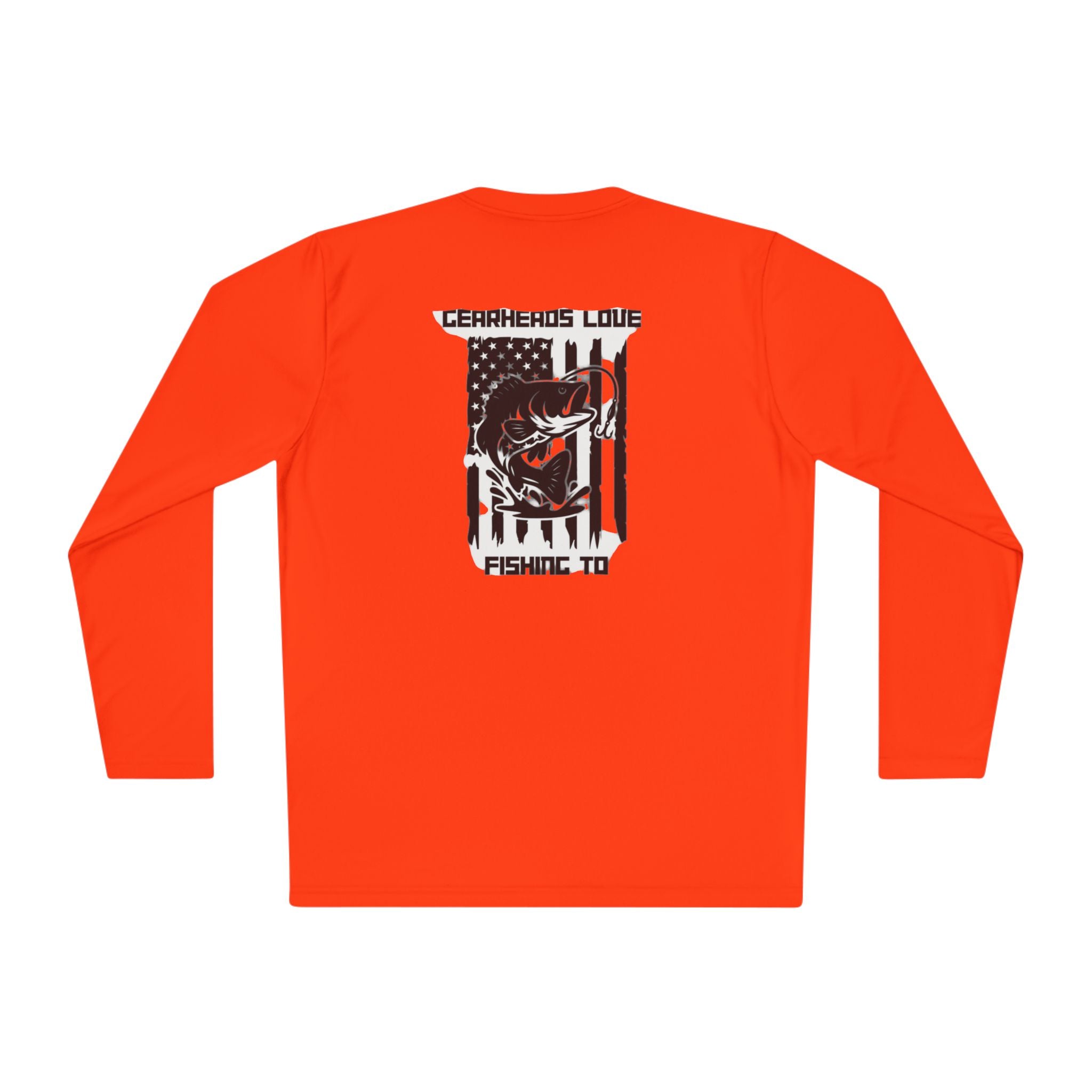 Fishing Lover Unisex Lightweight Long Sleeve Tee, Cool Fishing Shirt, Outdoor Apparel, Gift for Anglers, Patriotic Fishing Top