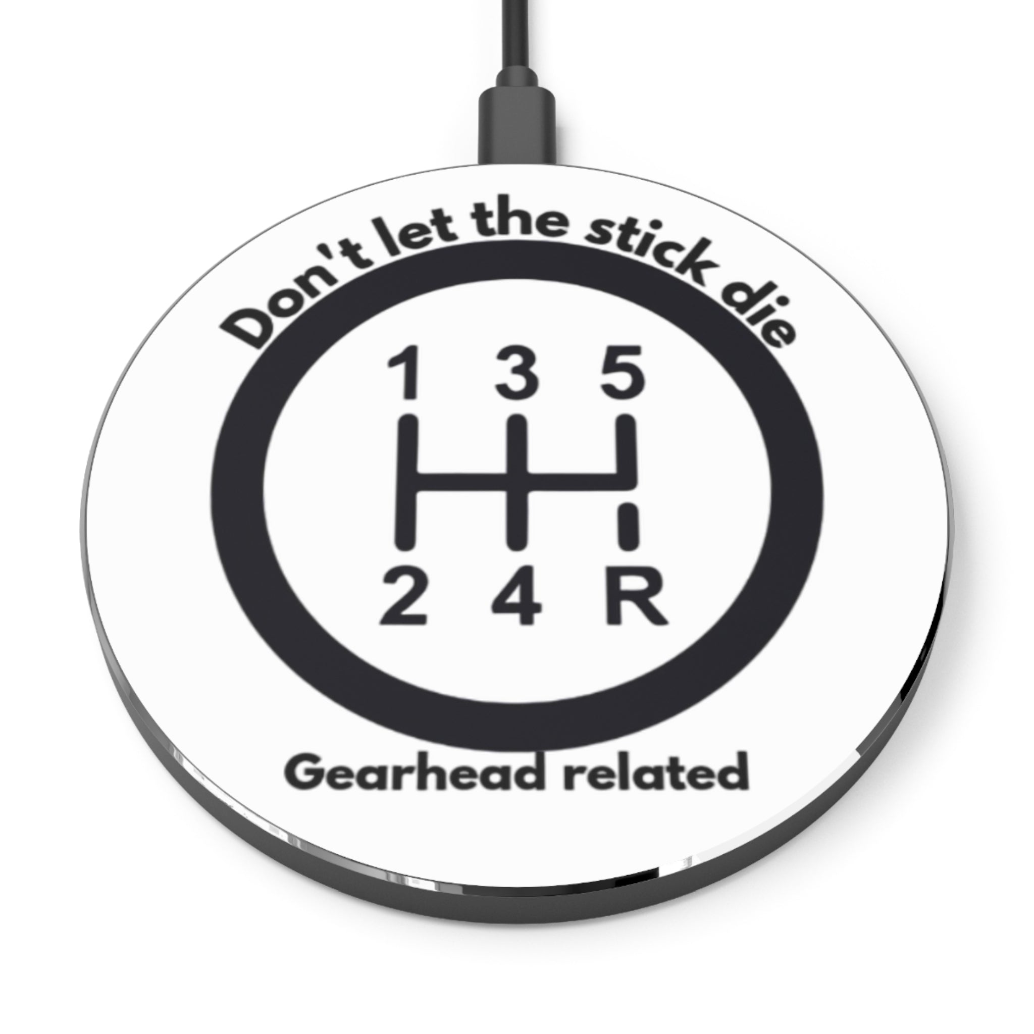 Gearhead Wireless Charger – Don't Let the Stick Die, Automotive Gift, Car Lover Accessory, Fast Charger, Desk Decor