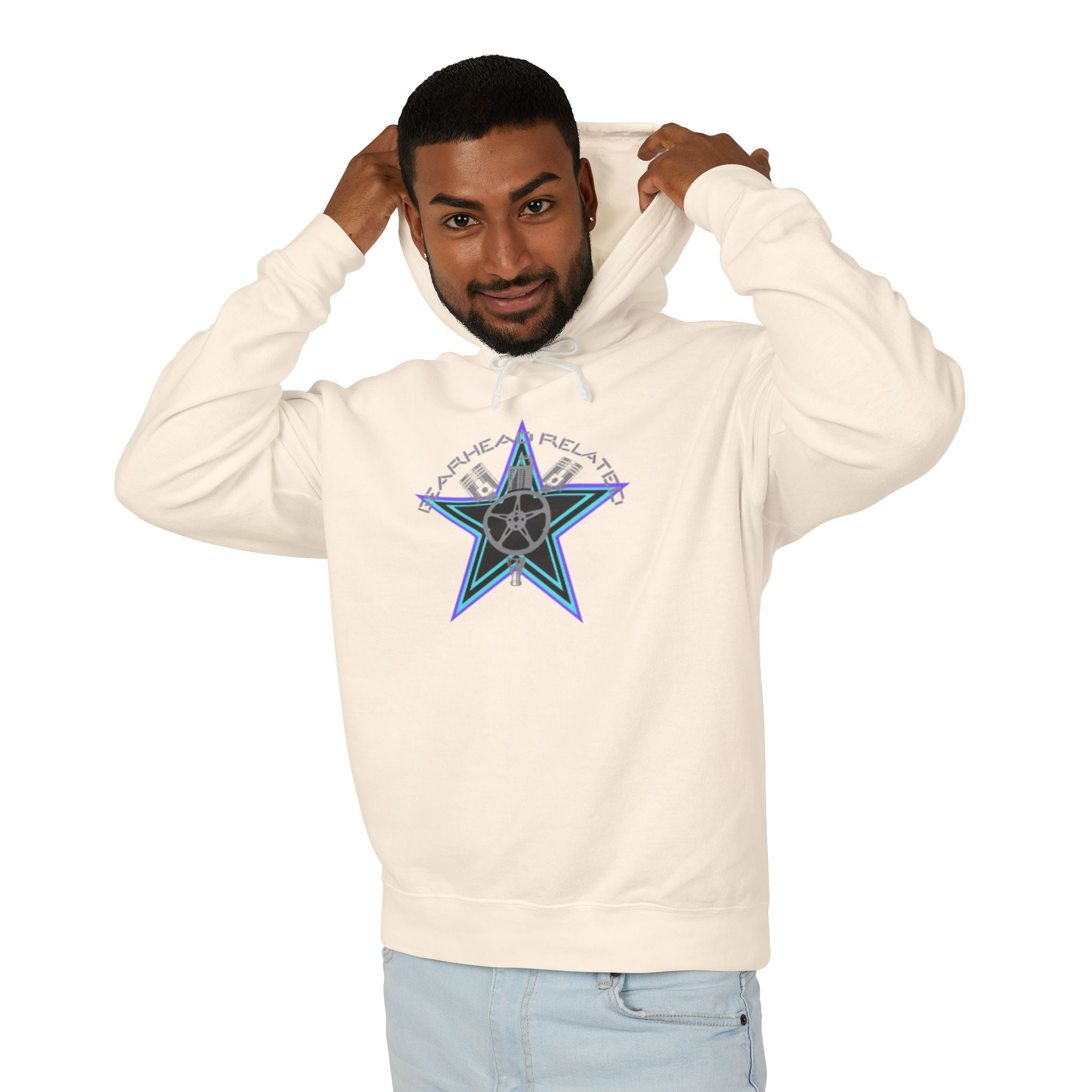 Stylish Star-Print Unisex Lightweight Hooded Sweatshirt, Casual Hoodie, Unique Gift, Streetwear, Cozy Layering Piece
