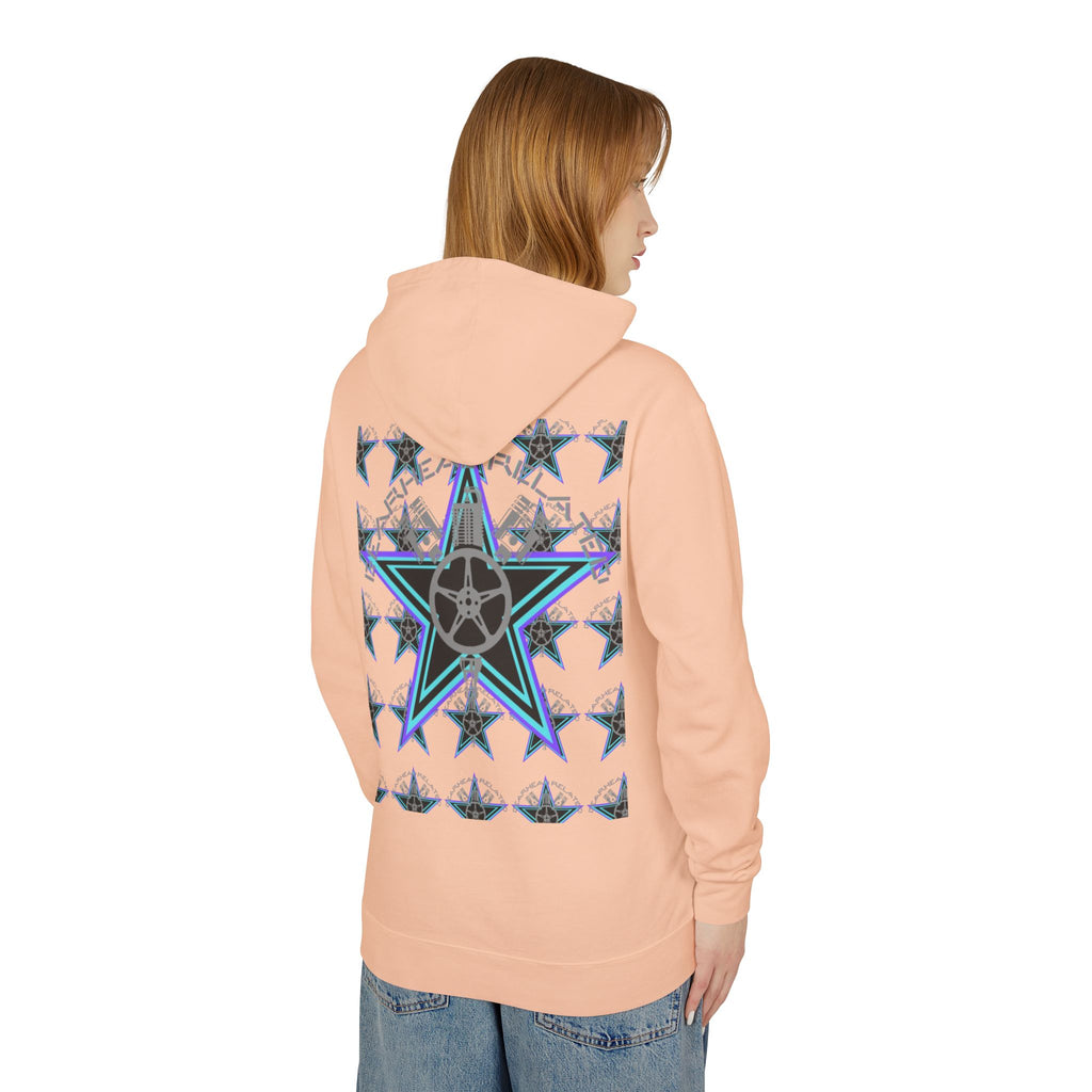 Stylish Star-Print Unisex Lightweight Hooded Sweatshirt, Casual Hoodie, Unique Gift, Streetwear, Cozy Layering Piece