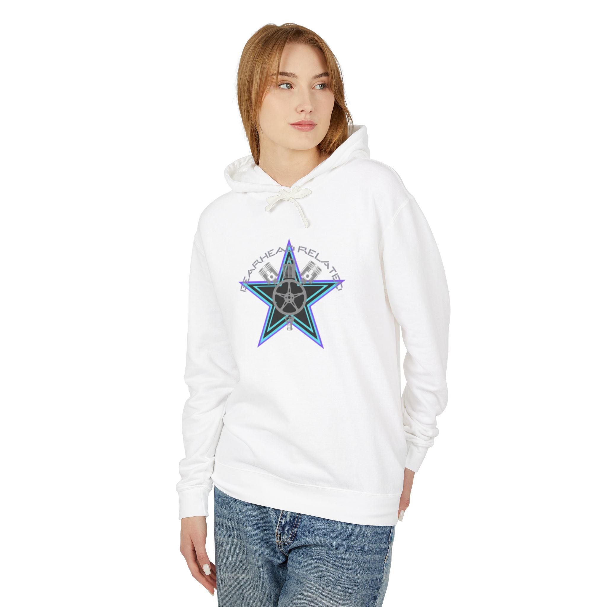 Stylish Star-Print Unisex Lightweight Hooded Sweatshirt, Casual Hoodie, Unique Gift, Streetwear, Cozy Layering Piece