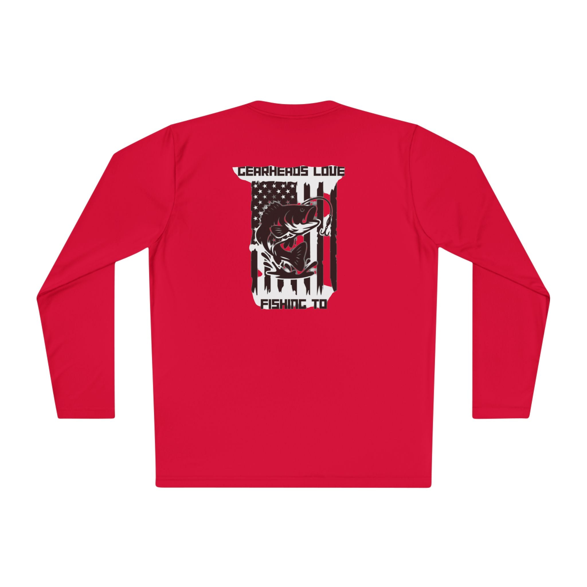 Fishing Lover Unisex Lightweight Long Sleeve Tee, Cool Fishing Shirt, Outdoor Apparel, Gift for Anglers, Patriotic Fishing Top